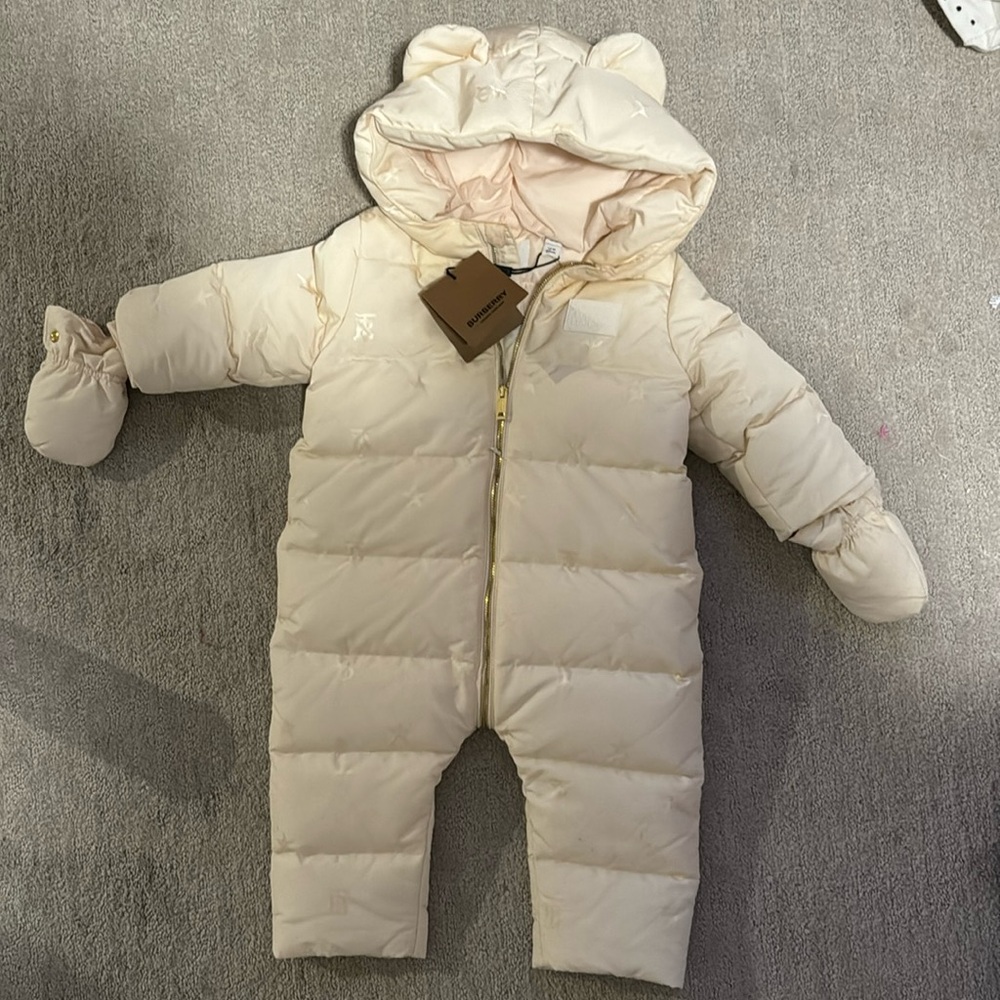Burberry Baby Unisex River Bear Ears Down Puffer Suit